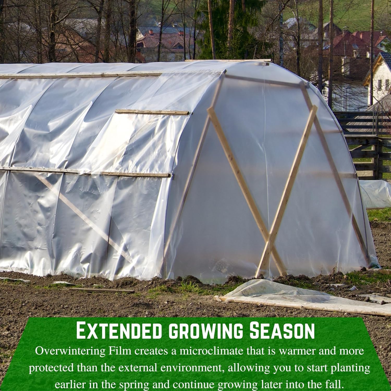 **6 Mil White Reinforced Plastic Sheeting - Heavy Duty Greenhouse Film, Overwintering Cover, Durable Farm & Garden Protection (10' x 100') - Ideal for Crop Protection, Greenhouse Roofing & Winter Plant Shelter**
