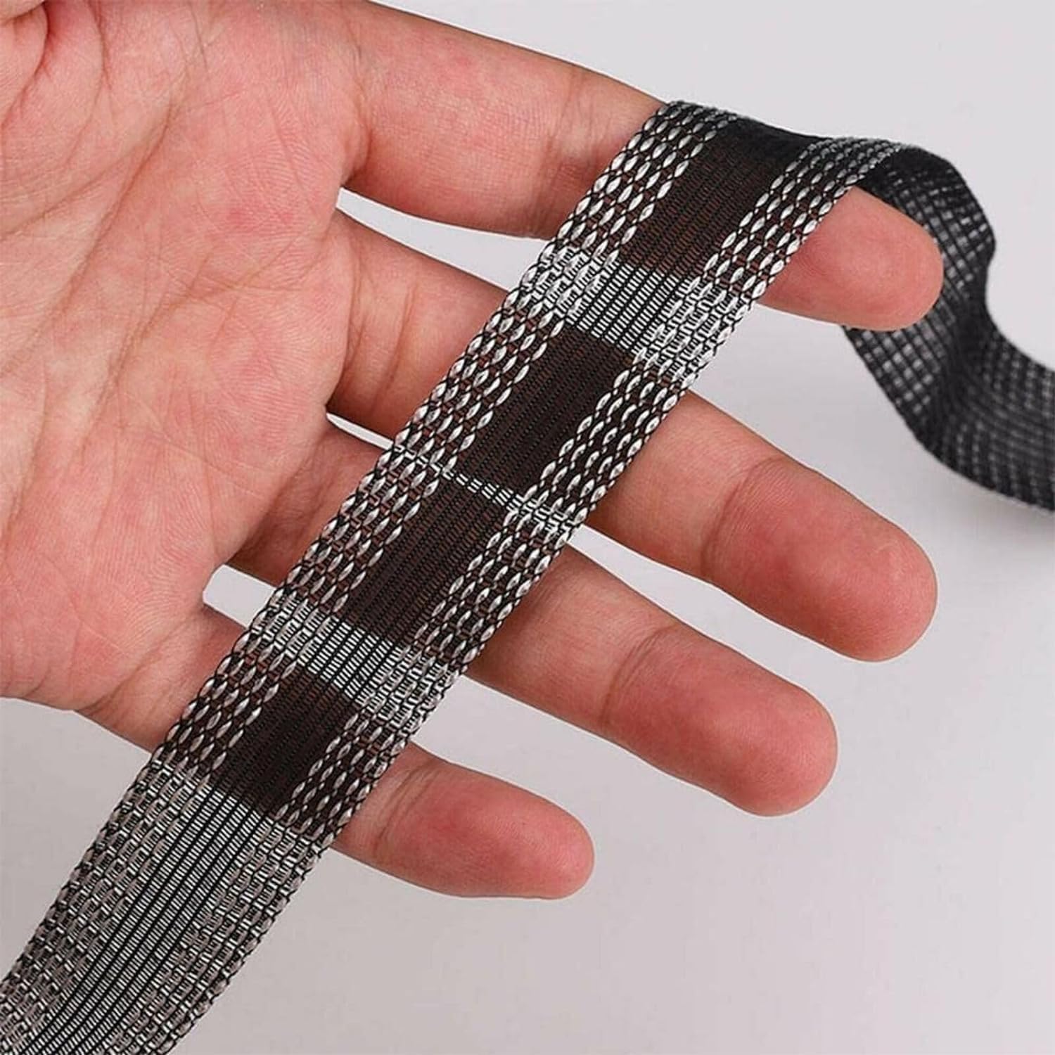 Iron-On Instant Hem Tape for Pants - 5m/5.47inch Self-Adhesive Fabric Strips, 25mm Trouser Edge Modification Tape for Suit Jeans & DIY Sewing - Quick Fix for Shortening Pants (Gray) - Perfect for Tailoring, Clothing Repair & Emergency Hem Adjustments