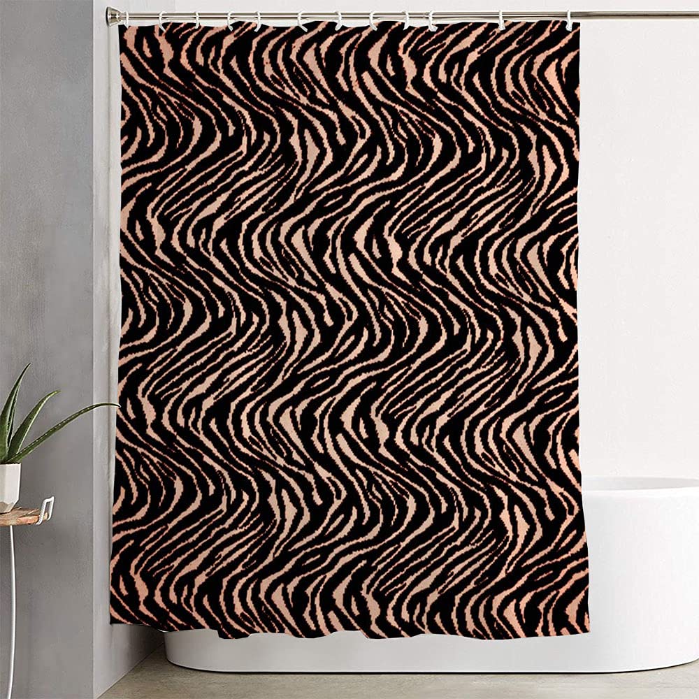 Waterproof Safari Animal Shower Curtain 72x78 Inches - Zebra Tiger Leopard Print Bathroom Decor with Abstract African Wildlife Design for Modern Bathrooms, Kids Rooms & Jungle Themed Spaces