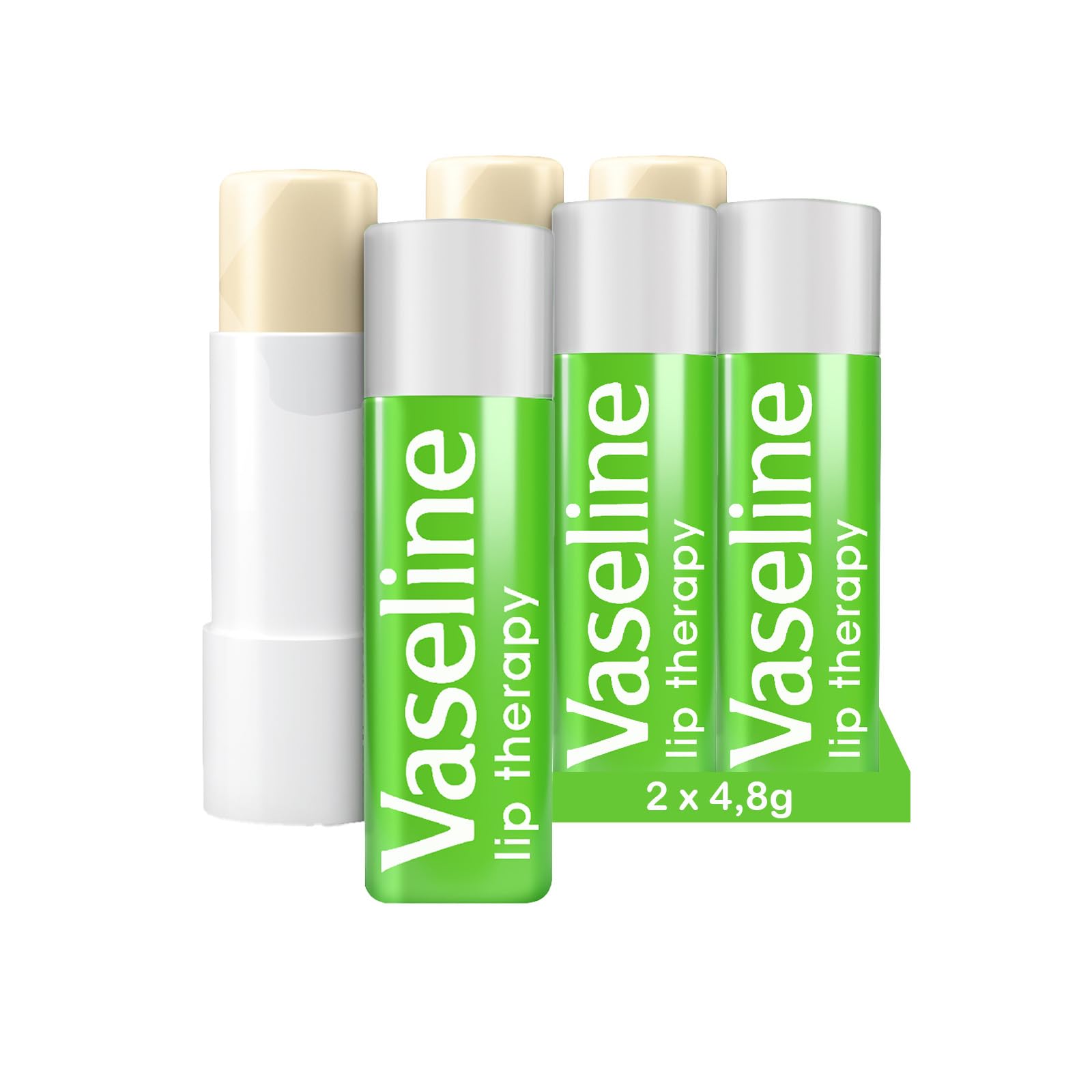 Vaseline Lip Therapy Aloe Vera & Vitamin E Tinted Lip Balm - 2 Pack (4.8g Each) | Moisturizing Lip Care for Dry, Chapped Lips | Perfect for Daily Use, Travel & Outdoor Activities