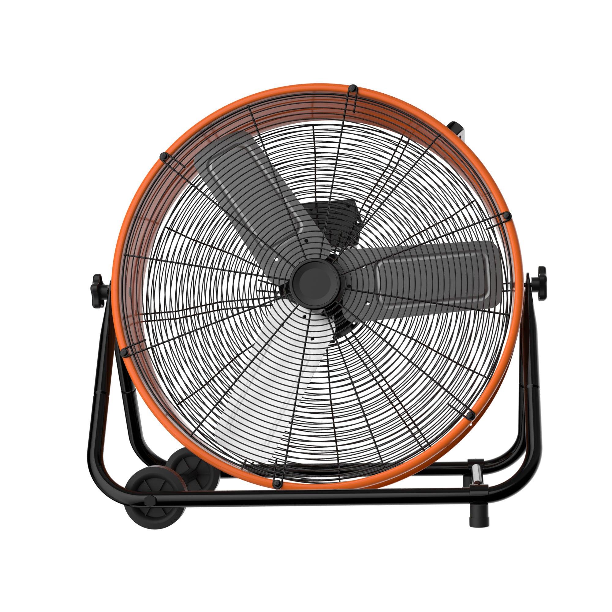 27.5 Inch 3-Speed High Velocity Industrial Drum Fan with Wheels - Powerful Cooling for Warehouses, Garages, Patios & Outdoor Events (Indoor/Outdoor Use)