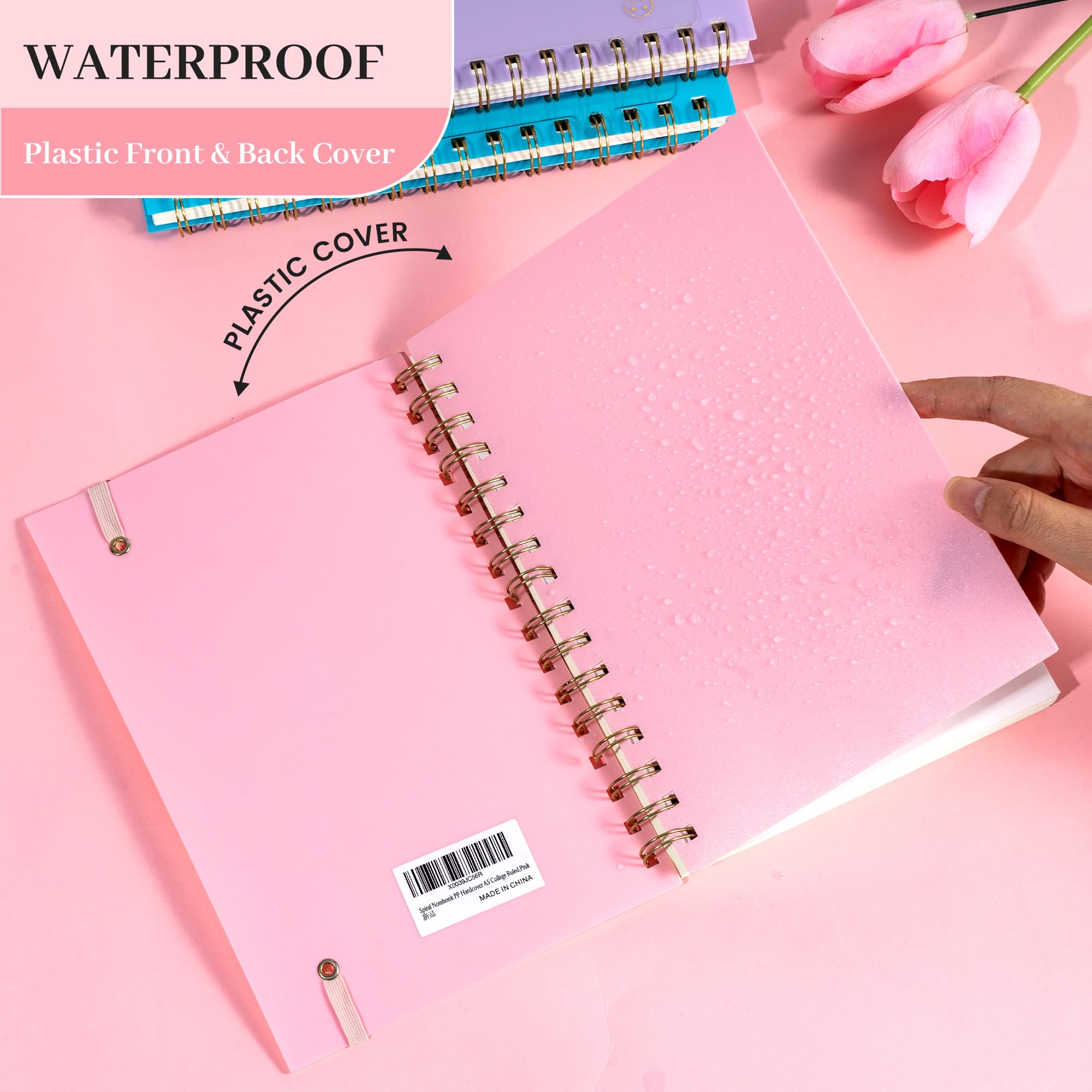 Premium A5 Spiral Notebook - 5x7 College Ruled Lined Journal with 160 Pages, Pink Spiral Bound Notebook for Women & Men | Perfect for Work Note Taking, School, Office, and Daily Planning