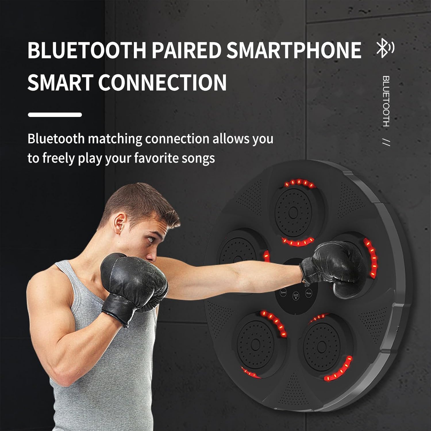 2024 Smart Electronic Music Boxing Machine - Wall Mounted Boxing Training Equipment with Bluetooth for Kids & Adults | Home Gym, Fitness Training, Stress Relief