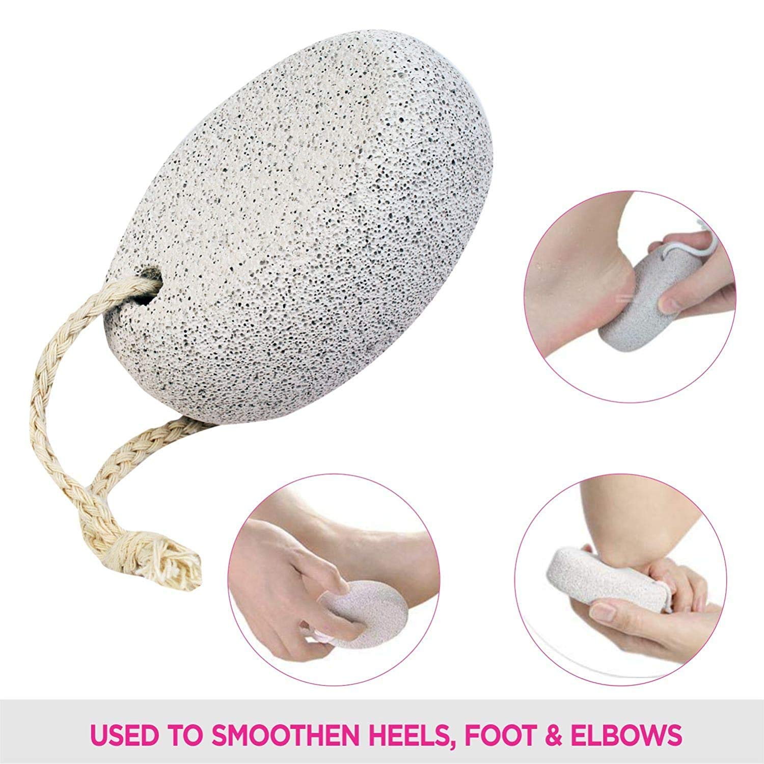 HASTIC® Pumice Stone for Feet - Natural Foot Scrubber & Callus Remover for Men & Women - Perfect for Pedicure, Dead Skin Exfoliation & Soft Smooth Feet at Home or Spa