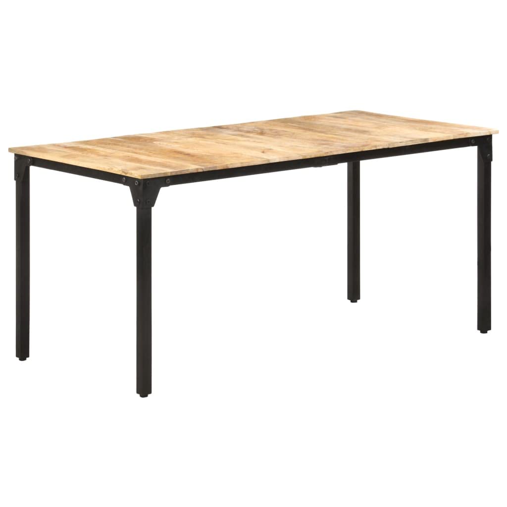 vidaXL Solid Mango Wood Dining Table - Rustic Farmhouse Kitchen & Dining Room Furniture for Home Decor, Living Room, Office | Perfect for Family Gatherings & Dinner Parties
