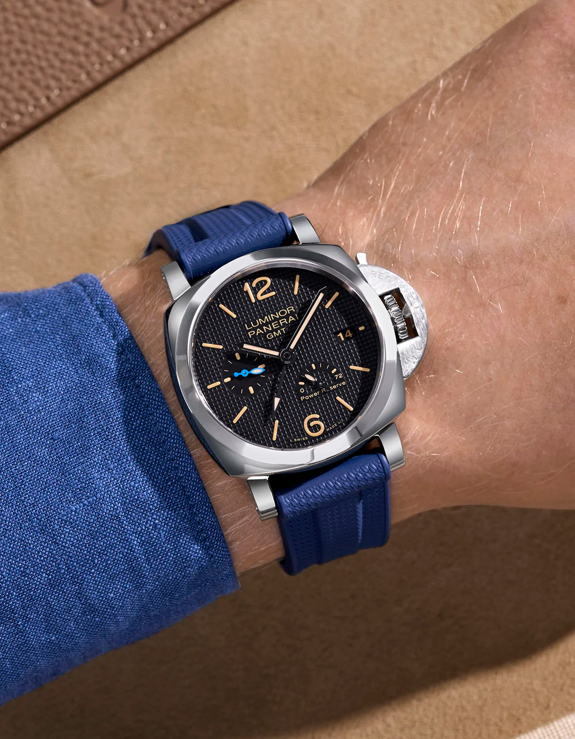 Premium Navy Blue Vertech FKM Rubber Watch Band for Panerai 22mm, 24mm, 26mm - Durable Waterproof Replacement Strap for Luminor, Submersible - Perfect for Diving, Swimming & Outdoor Adventures