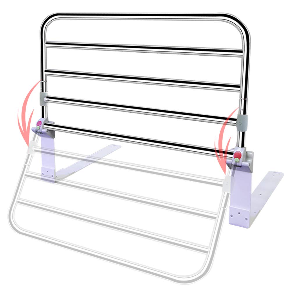 Tmoon Adjustable Bed Rails for Elderly & Adults - 90cm Folding Safety Bed Handrail for Seniors & Handicap Assistance | Hospital & Home Use | Easy to Assemble | Medical Bedside Support for Fall Prevention & Mobility Aid