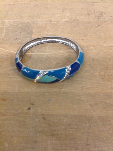 Elegant Rhinestone Bracelet in Aqua, Blue & Silver | Trendy Women's Jewelry for Parties, Weddings & Everyday Wear