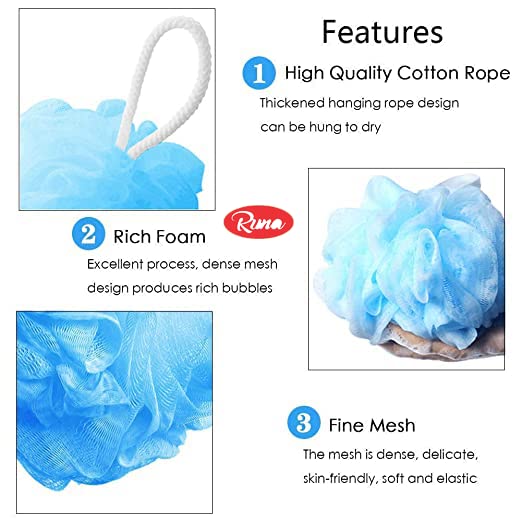 **100% Natural Organic Loofah Sponge for Bath & Body Scrub - Exfoliating Oval & Round Loofah Set of 4 for Men & Women | Perfect for Shower, Spa, and Skincare Routine**