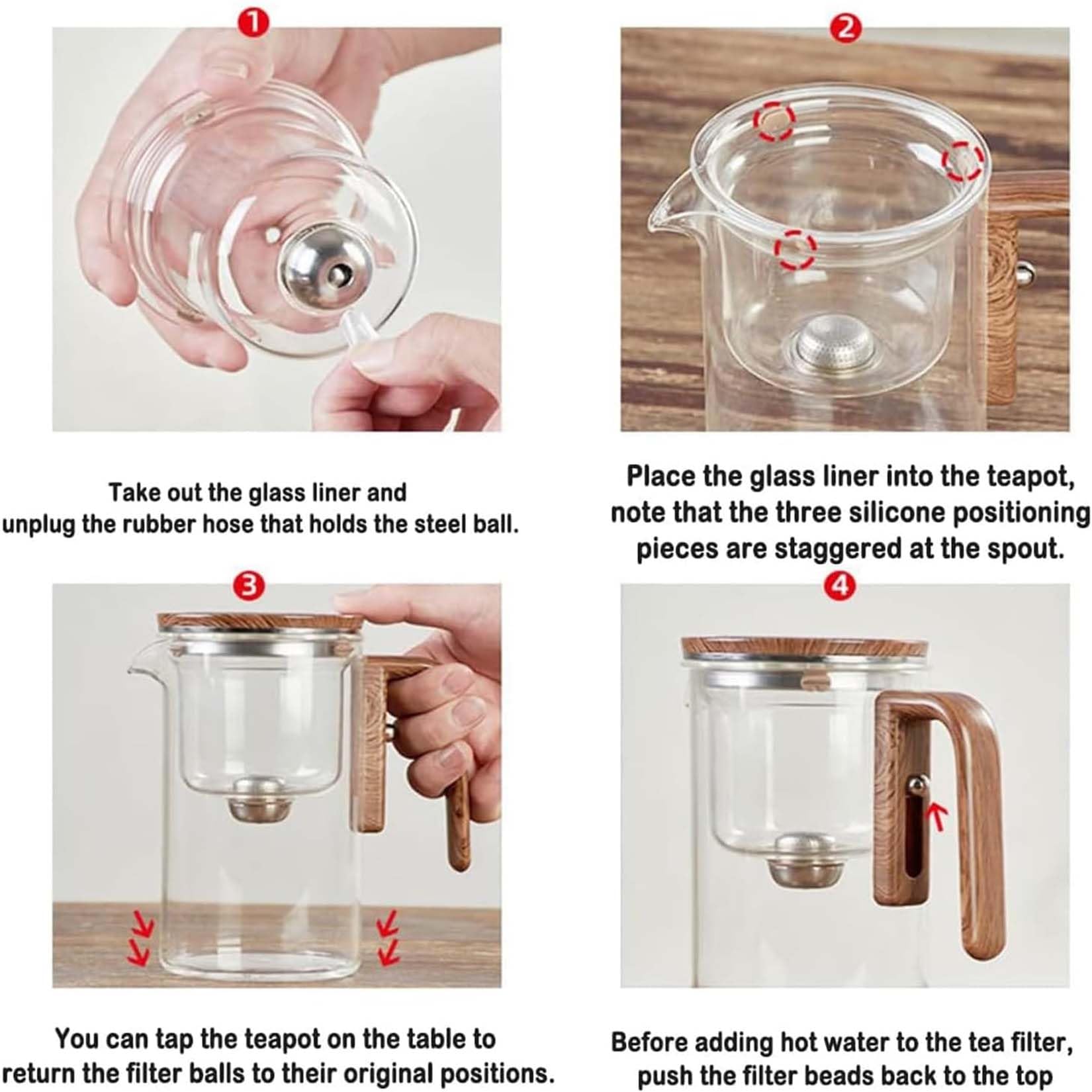 Enchanti Magnetic Glass Teapot with Infuser - 600ml Water Separation Loose Leaf Tea Pot for Witchcraft, Herbal Brewing & Relaxation - Perfect for Tea Ceremonies, Meditation & Gift Giving