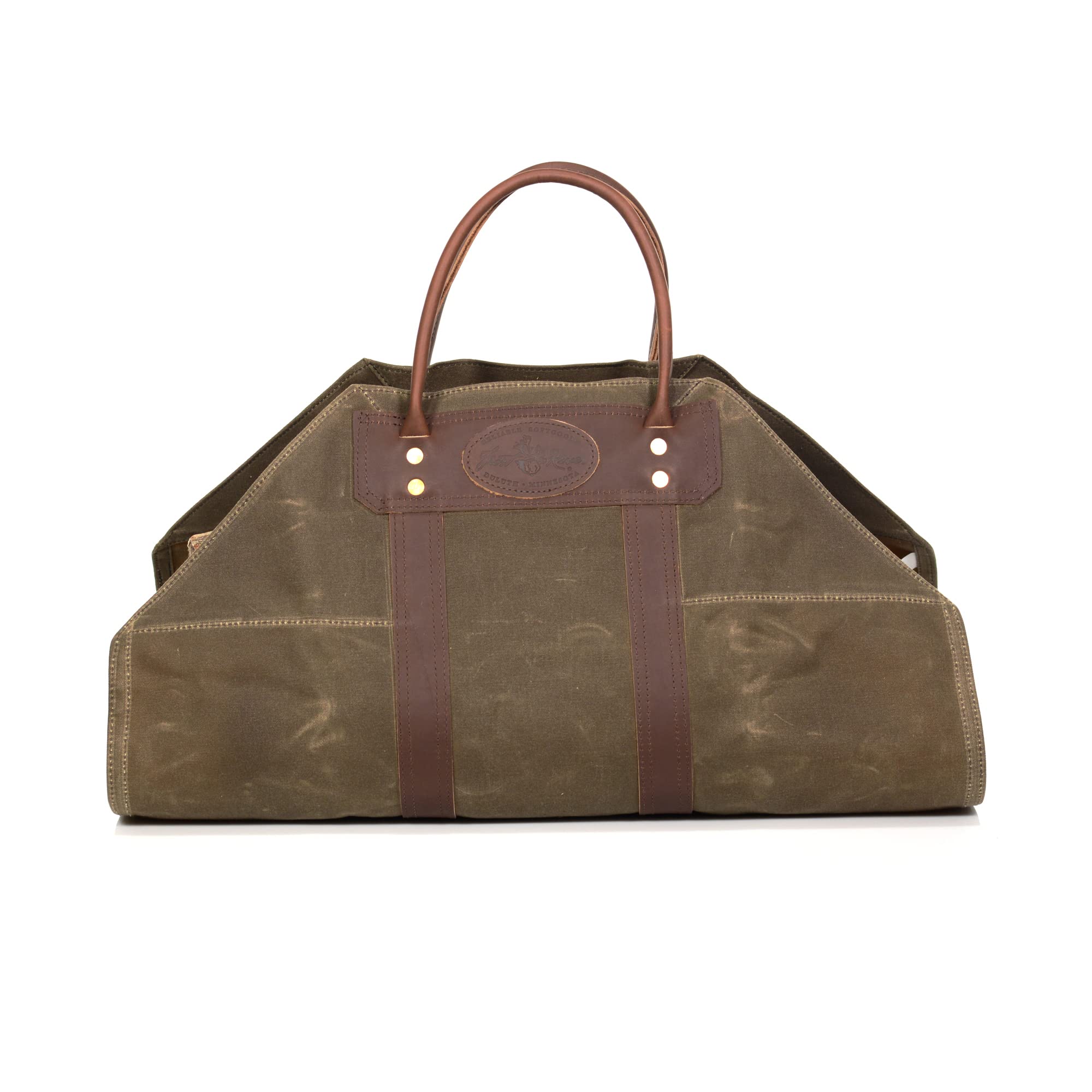 Frost River Heavy Duty Waxed Canvas Firewood Sling - Durable Camping Tote Bag for Firewood Hauling, Outdoor Timber Carrier in Field Tan | Perfect for Campfires, Hiking & Backpacking Trips