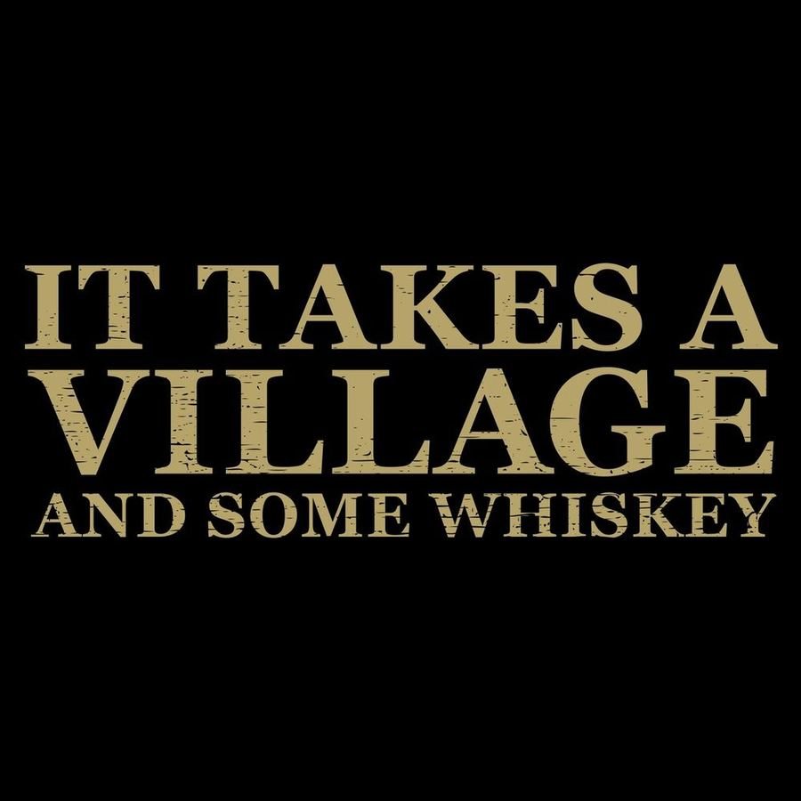 It Takes A Village T-Shirt - Black Cotton Tee for Women & Men - Casual Wear, Family Outings & Community Events