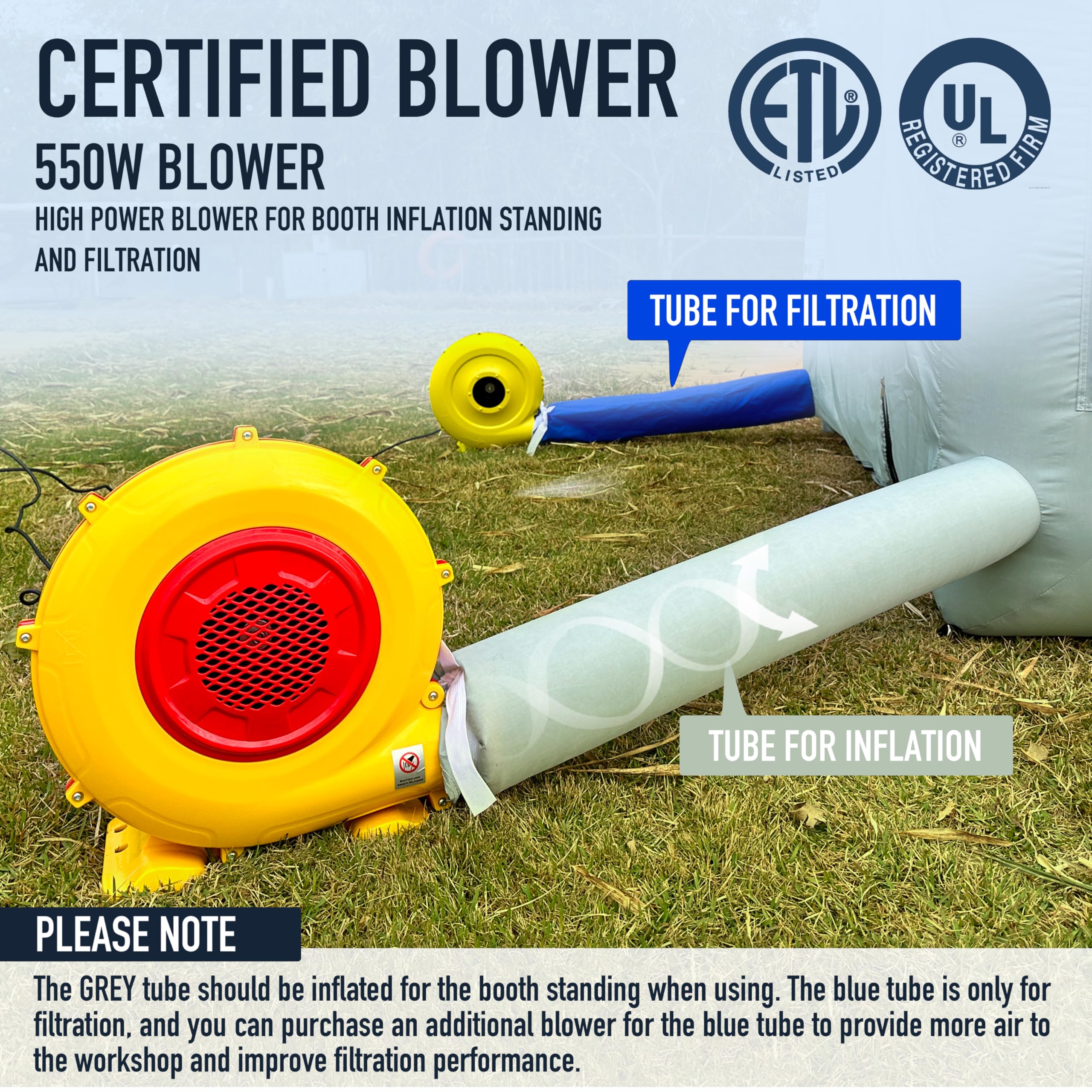 Portable Inflatable Paint Booth Tent - 550W Blower & Air Filter System for Spray Painting | DIY Auto, Furniture & Craft Projects | Dust-Free Painting Solution