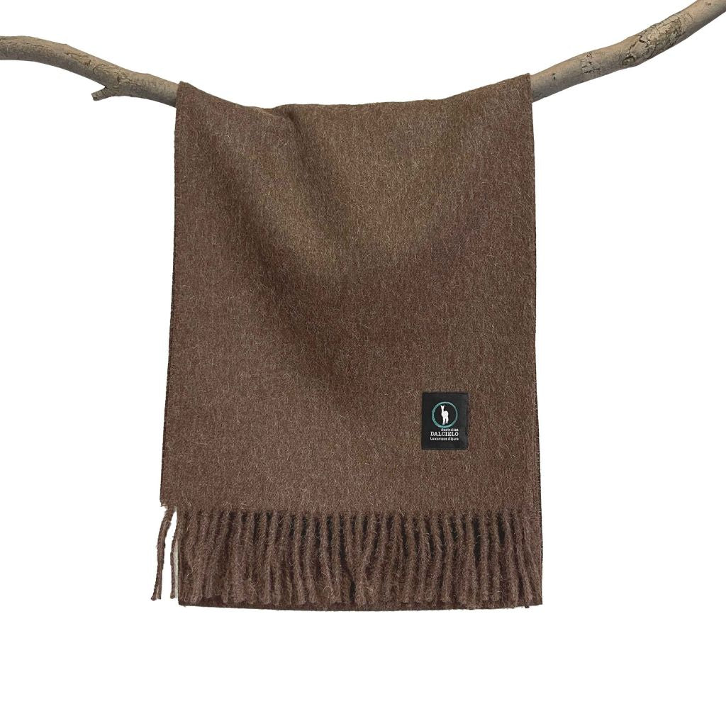 DALCIELO Premium Alpaca Wool Scarf - Soft & Eco-Friendly Winter Accessory for Women & Men, Dark Brown - Perfect for Cold Weather, Travel & Gift Giving