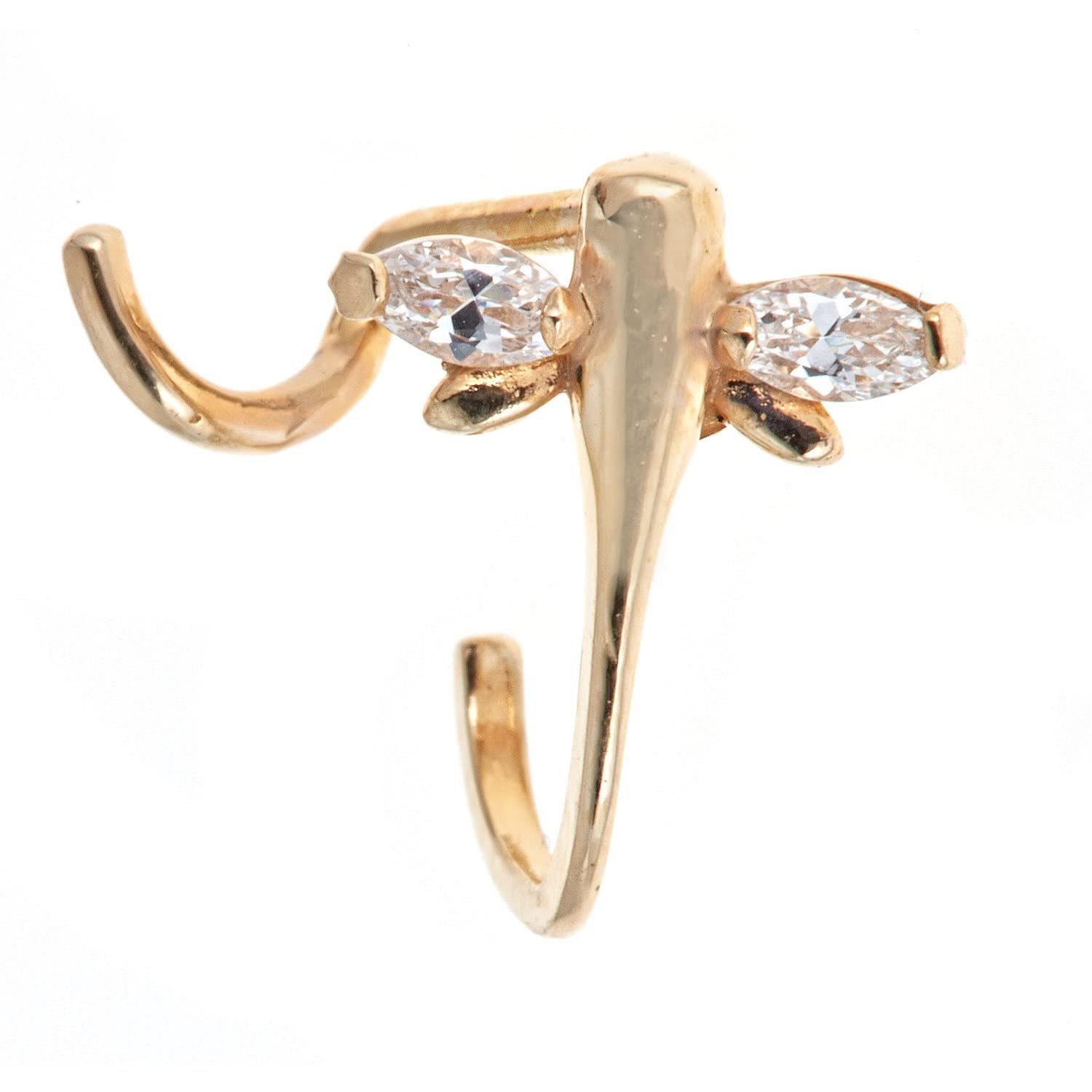 14K Solid Gold Nose Ring - Elegant Dragonfly Nose Stud for Women | Hypoallergenic 10K Gold Nose Jewelry | Perfect Bridesmaid Gift, Birthday Present for Her | Everyday Wear, Special Occasions & Piercing Jewelry Collection