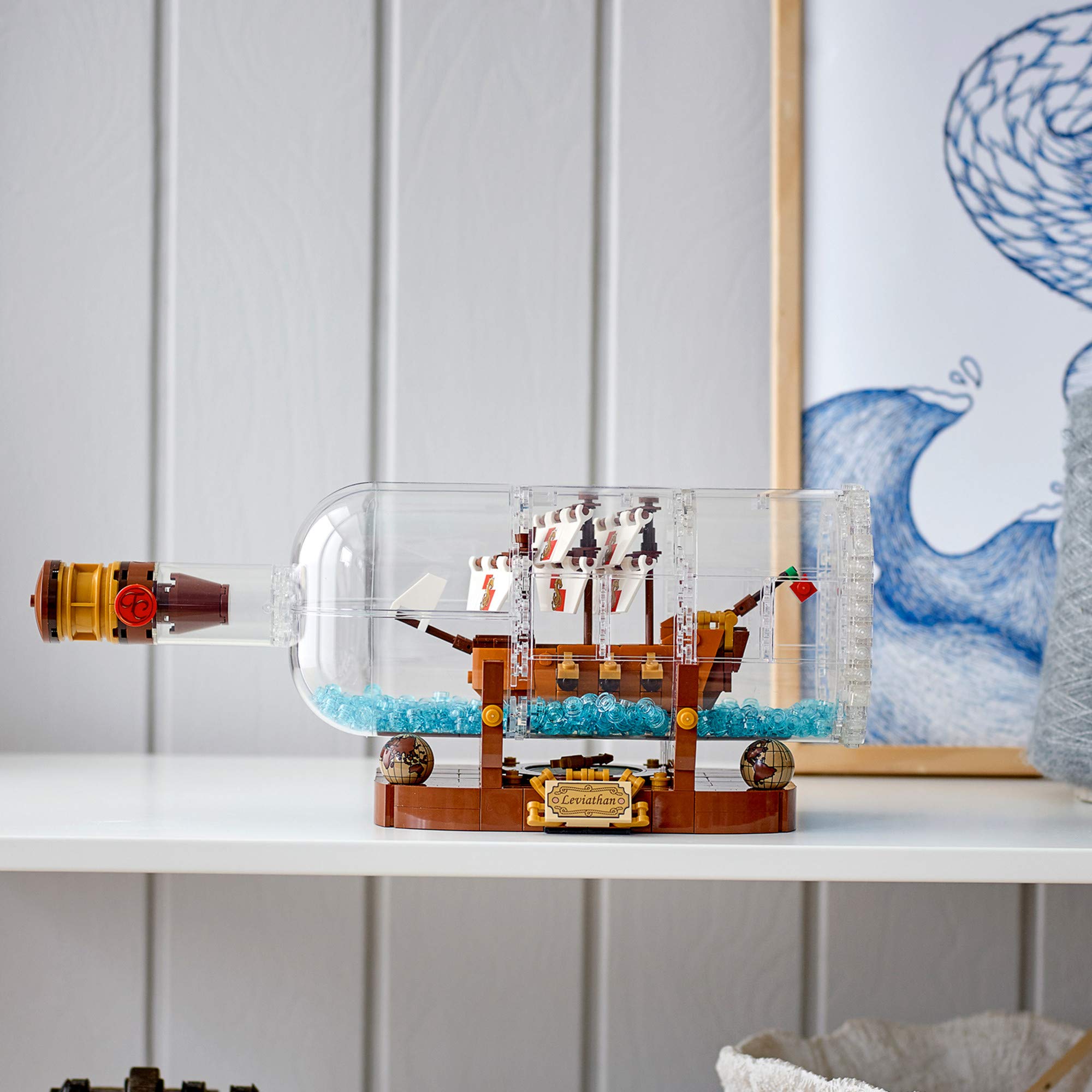 LEGO Ideas Ship in a Bottle 92177 Expert Building Kit - 962 Piece Collectible Model Ship Display Set for Adults - Creative DIY Snap Together Toy - Perfect for Home Office Decor & Gift for LEGO Enthusiasts