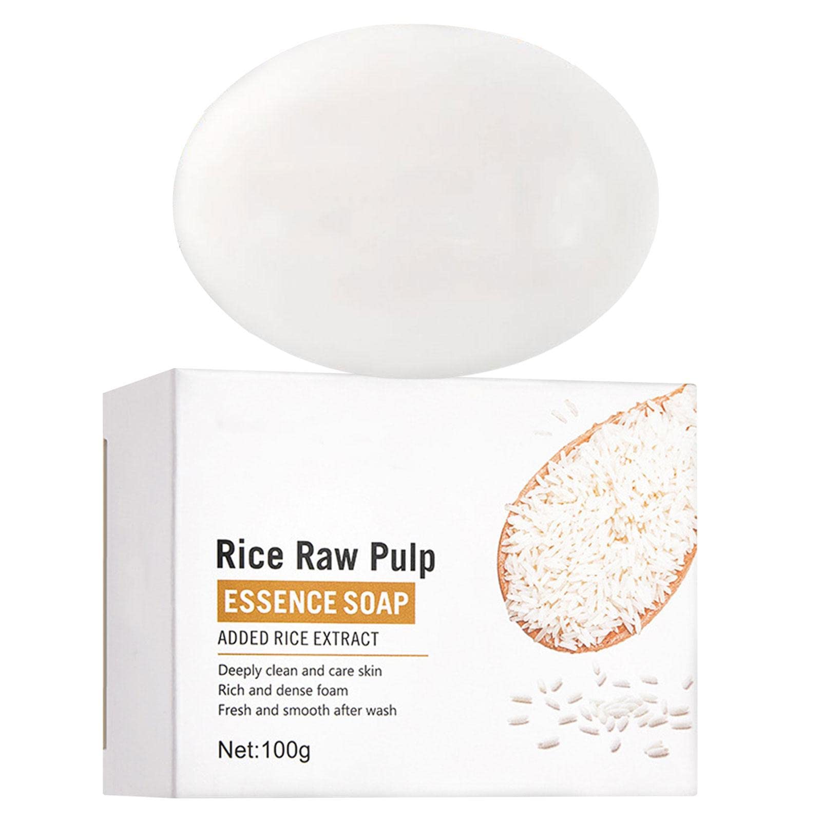 Organic Rice Milk Soap Bar - Natural Moisturizing Face & Body Cleanser with Rice Extract - Brightens Skin & Reduces Dark Spots - Gentle Beauty Cream Soap for Men & Women - Perfect for Daily Skincare Routine & Spa Relaxation