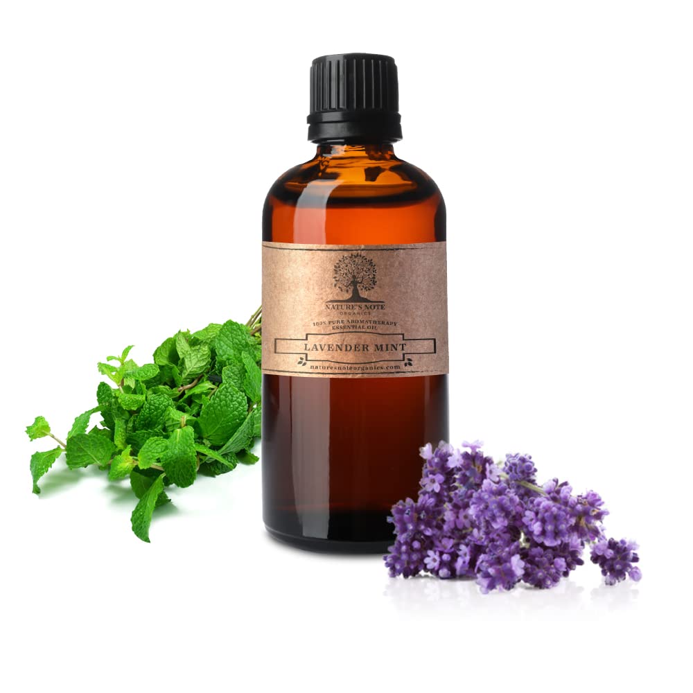 100% Pure Lavender Mint Essential Oil for Aromatherapy, Stress Relief & Relaxation | 8 Fl Oz Natural Therapeutic Grade Oil by Nature's Note Organics | Perfect for Diffusers, Massage & DIY Skincare
