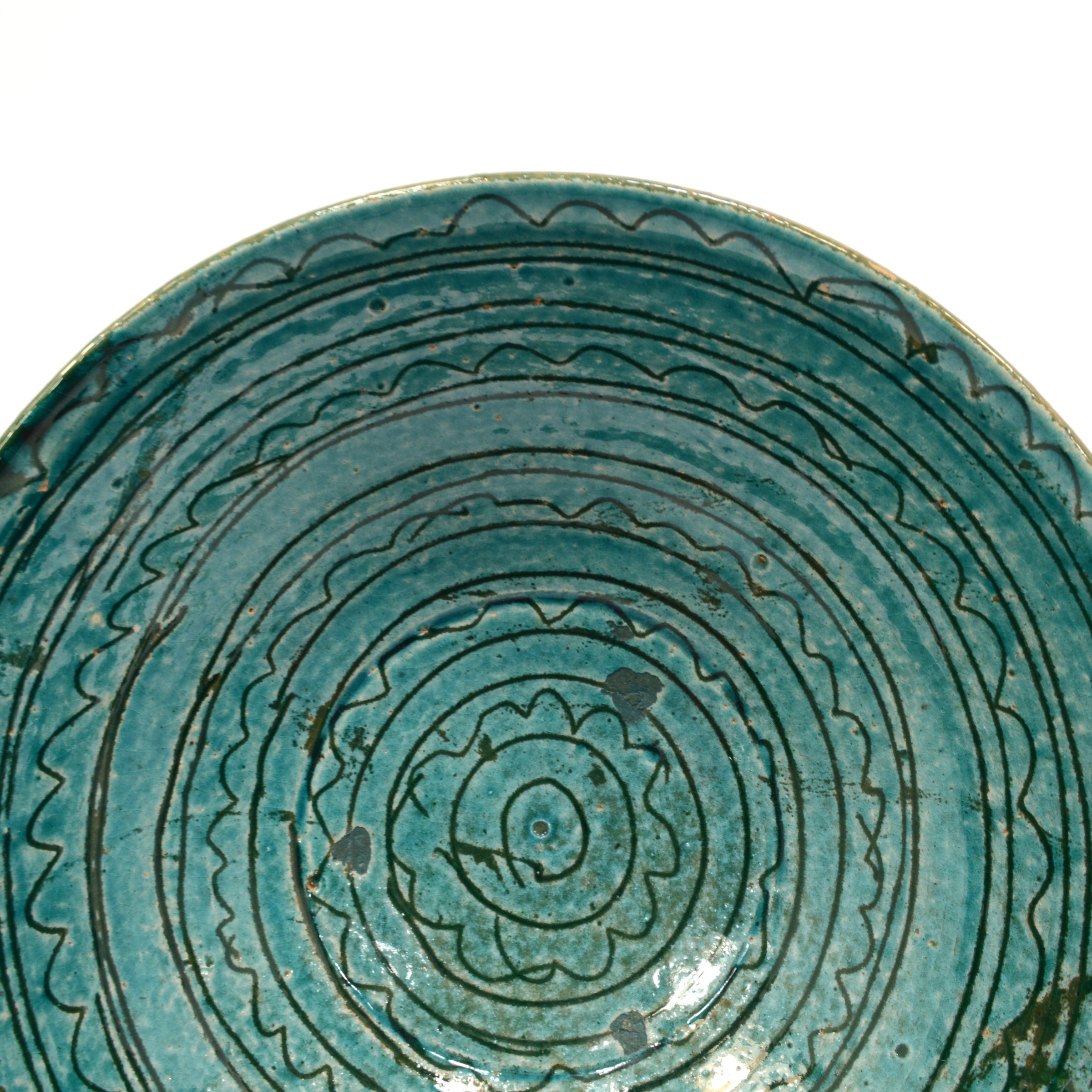 Antique Islamic Wheel-Thrown Glazed Pottery Bowl - 12th to 17th Century Persian Turquoise Ceramic - Perfect for Home Decor, Table Centerpiece & Art Collection