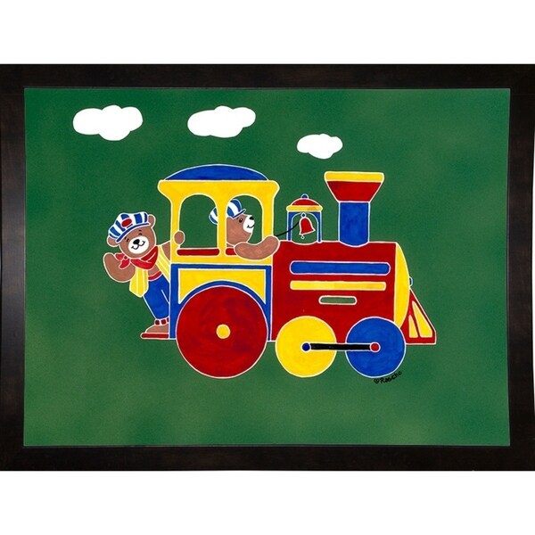 BearRy Happy Conductors SHERAS68808 Print 21x28.25 by Shelly Rasche - Vibrant Wall Art for Kids Room, Nursery Decor & Playroom Decoration