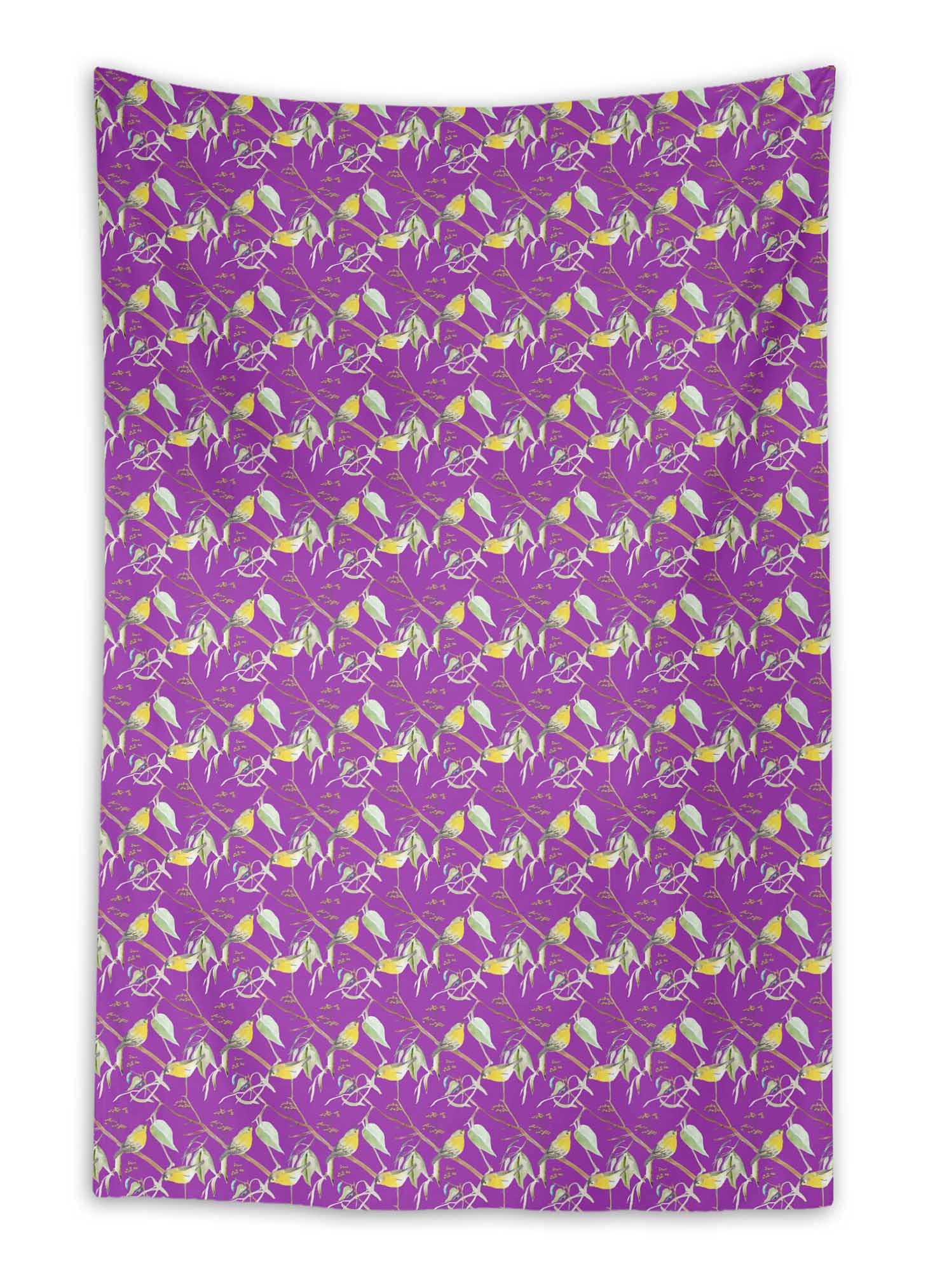 Vibrant Purple Browed Flowerpecker Bird Printed Tapestry - 58 x 92 Inch Wall Hanging for Dorm, Beach Throw, Bohemian Decor | Perfect for Bedroom, Living Room & Outdoor Picnics