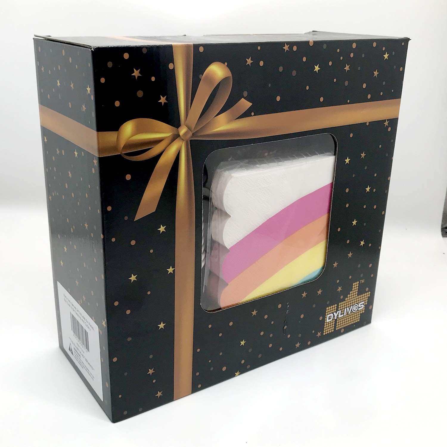 Rainbow Party Supplies Pack for 24 Guests - 144 Piece Set with Dinner Plates, Cups, Napkins & Cutlery | Perfect for Birthday Parties, Baby Showers & Holiday Celebrations