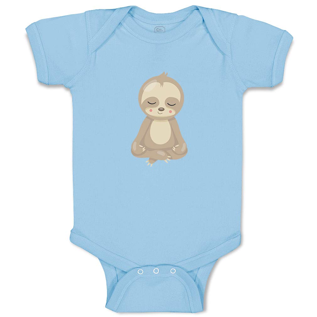 Custom Personalized Baby Bodysuit - Cute Sloth Yoga Design - 100% Cotton Soft Infant Clothes for Boys & Girls - Perfect for Playtime, Photo Shoots & Gifts