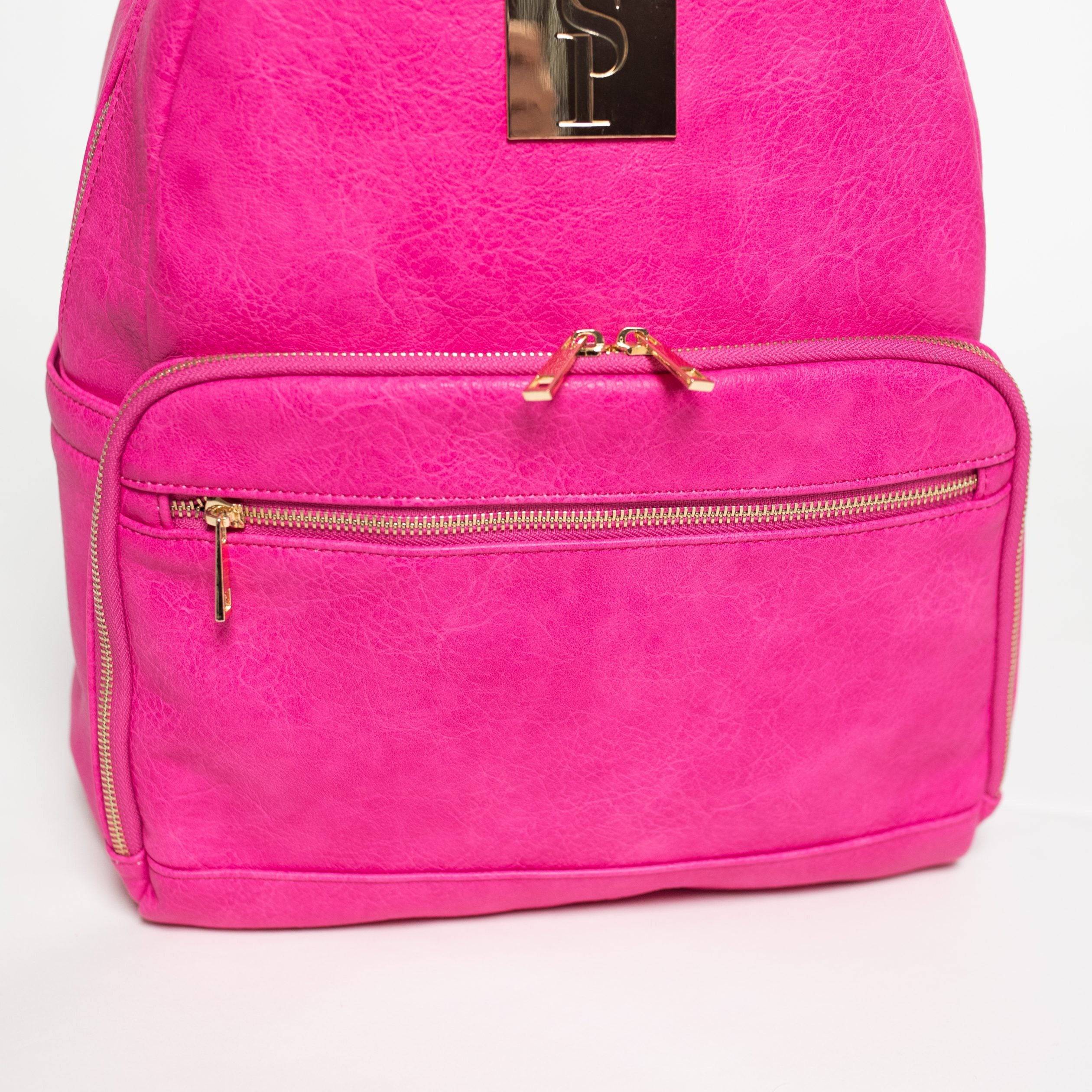 Pink Leather Carrier Backpack for Women - Stylish & Durable Travel Backpack for Work, Gym & Outdoor Adventures