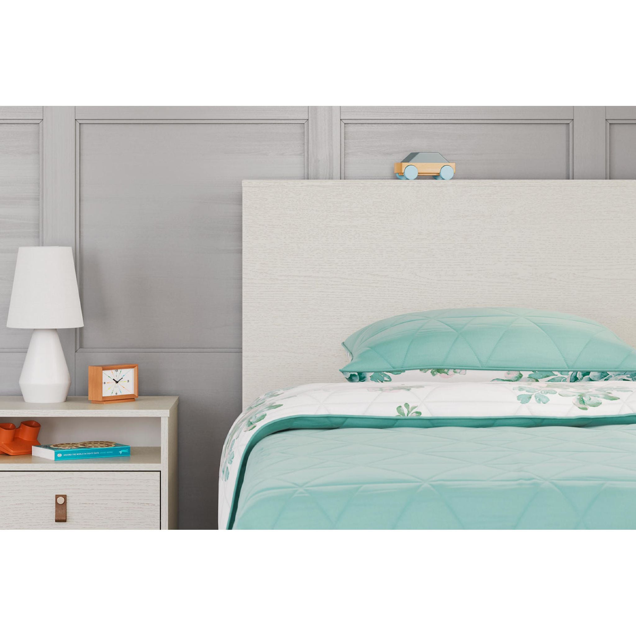 Aprilyn Twin Bookcase Headboard in White - Space-Saving Storage & Stylish Bedroom Decor for Kids & Teens