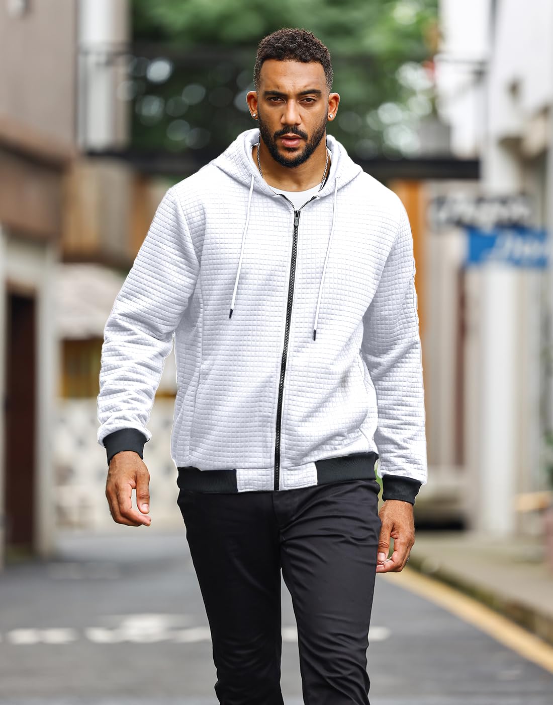 Men's Lightweight Hoodie Full Zip Sweatshirt - Casual Jacket Coat for Outdoor Activities, Gym & Lounge Wear