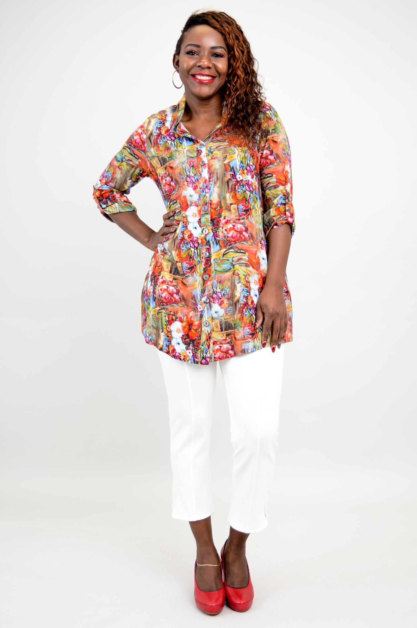 Celine Blouse - Gazette Style Linen Bamboo Shirt for Women | Elegant Summer Top for Office, Date Night & Casual Outings