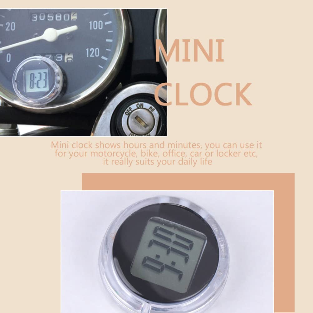 Gatuida 6PCS Mini Motorcycle Digital Clocks - Stick-On Bike & Car Watch for Vehicles