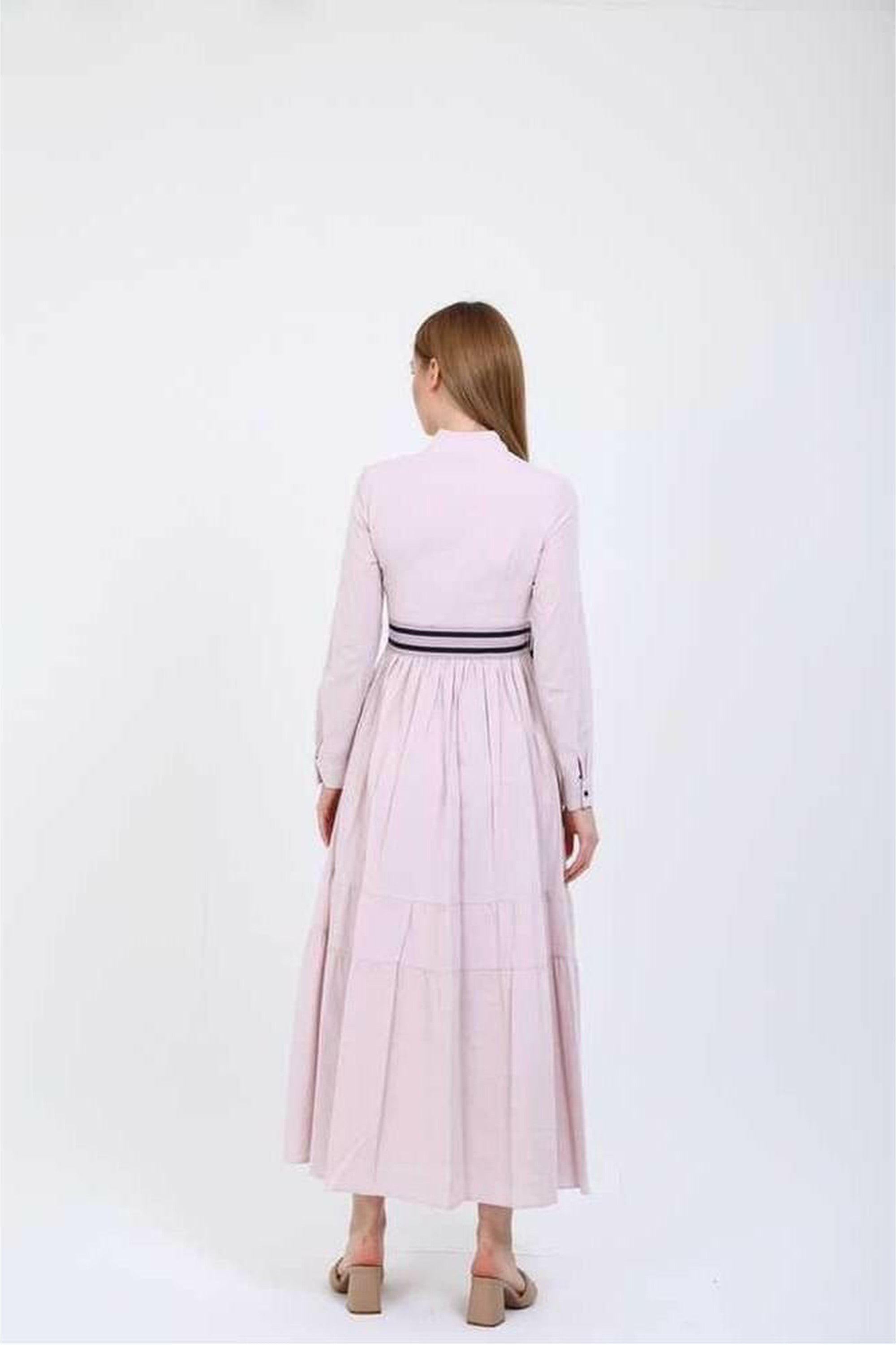 Elegant Elise V-Neck Midi Dress with Belt - Perfect for Summer Weddings, Beach Vacations & Casual Outings