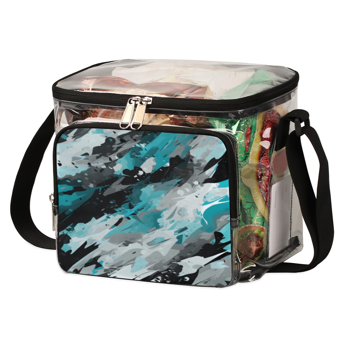 GzLeyigou Fashion Camouflage Clear Tote Bag with Handles - Transparent Crossbody Shoulder Bag for Women - Perfect for Outdoor Travel, Picnic, Concerts & Sports Events (Stadium Approved) - Waterproof Lunch Bag for Beach, Shopping, Gym & Daily Use