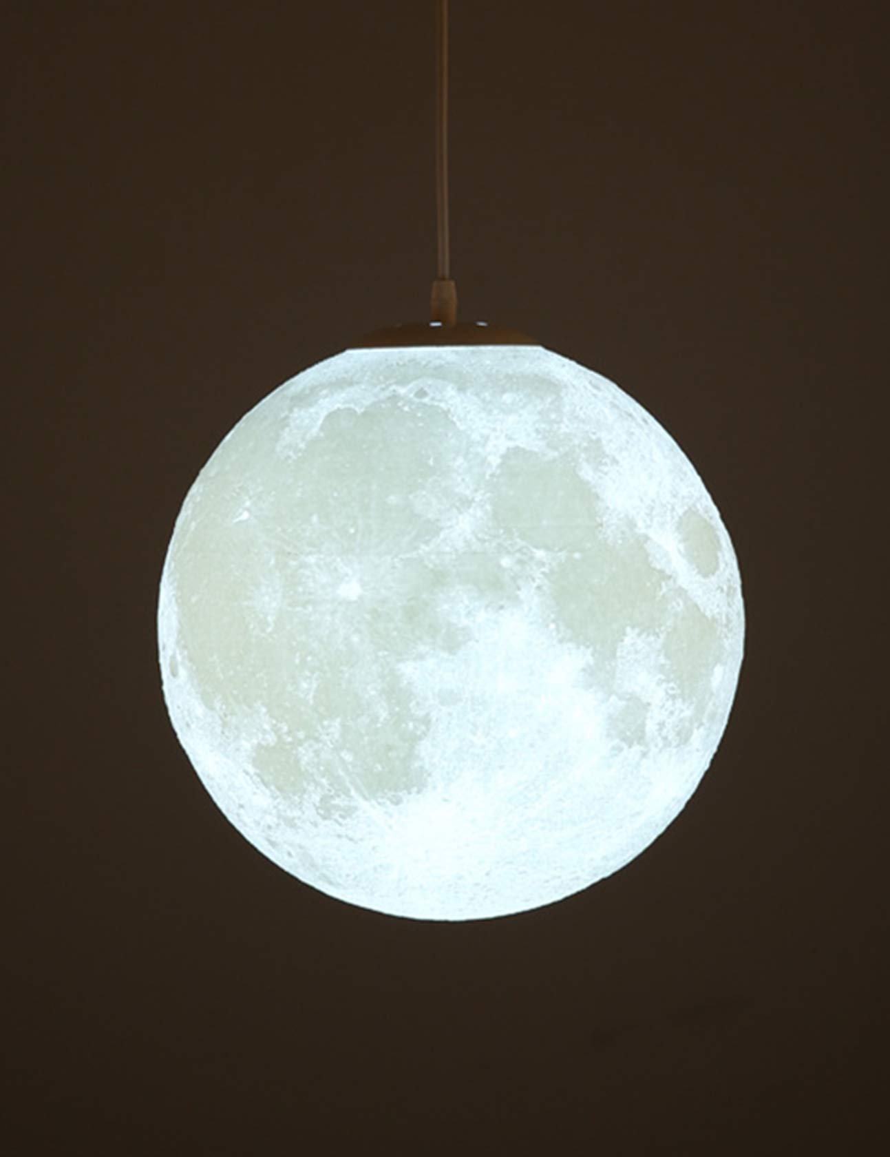 KRUIHAN Moon Pendant Ceiling Light - 25CM Dimmable LED Hanging Lamp for Kids Room, Bedroom, Living Room, Restaurant - Modern Nursery Decor & Romantic Dining Ambiance Lighting