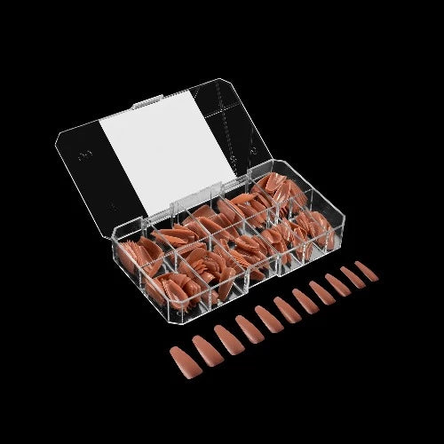 Apres Gel X Neutrals Imani Sculpted Tips 150pc Long Coffin Nail Extensions - Professional Salon Quality Press-On Nails for Manicure & Pedicure, Perfect for Weddings, Parties, and Special Occasions