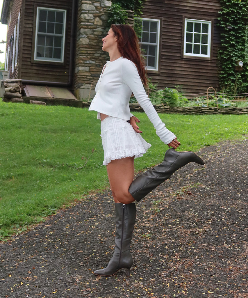 GYRA BOOTS Dark Olive Leather - Waterproof & Comfortable Women's Boots for Hiking, Outdoor & Winter Wear