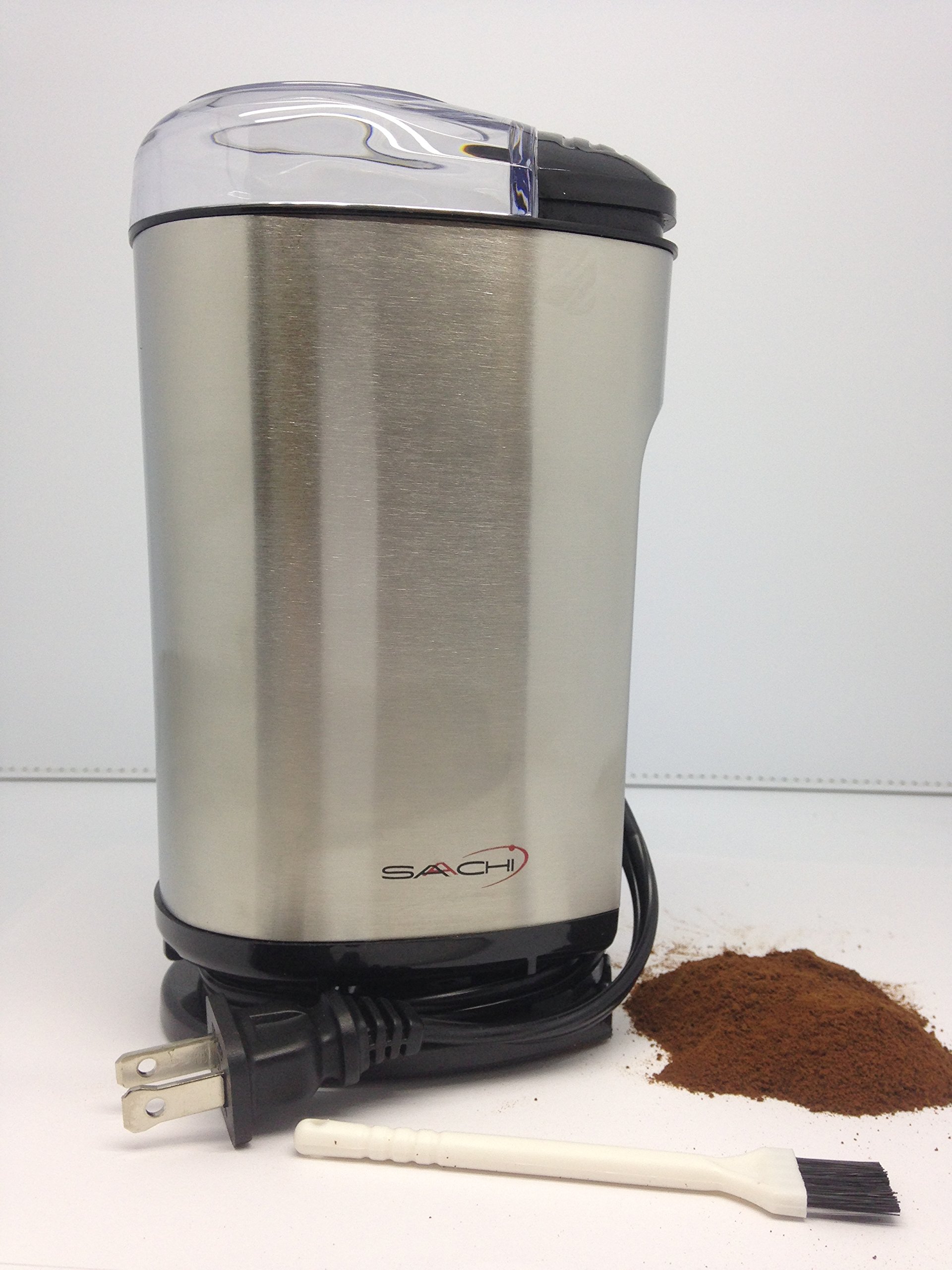 Premium Saachi Electric Coffee Grinder - Powerful 150W Stainless Steel Spice & Nut Grinder with Rust-Free Blades - Perfect for Home, Office & Coffee Shops