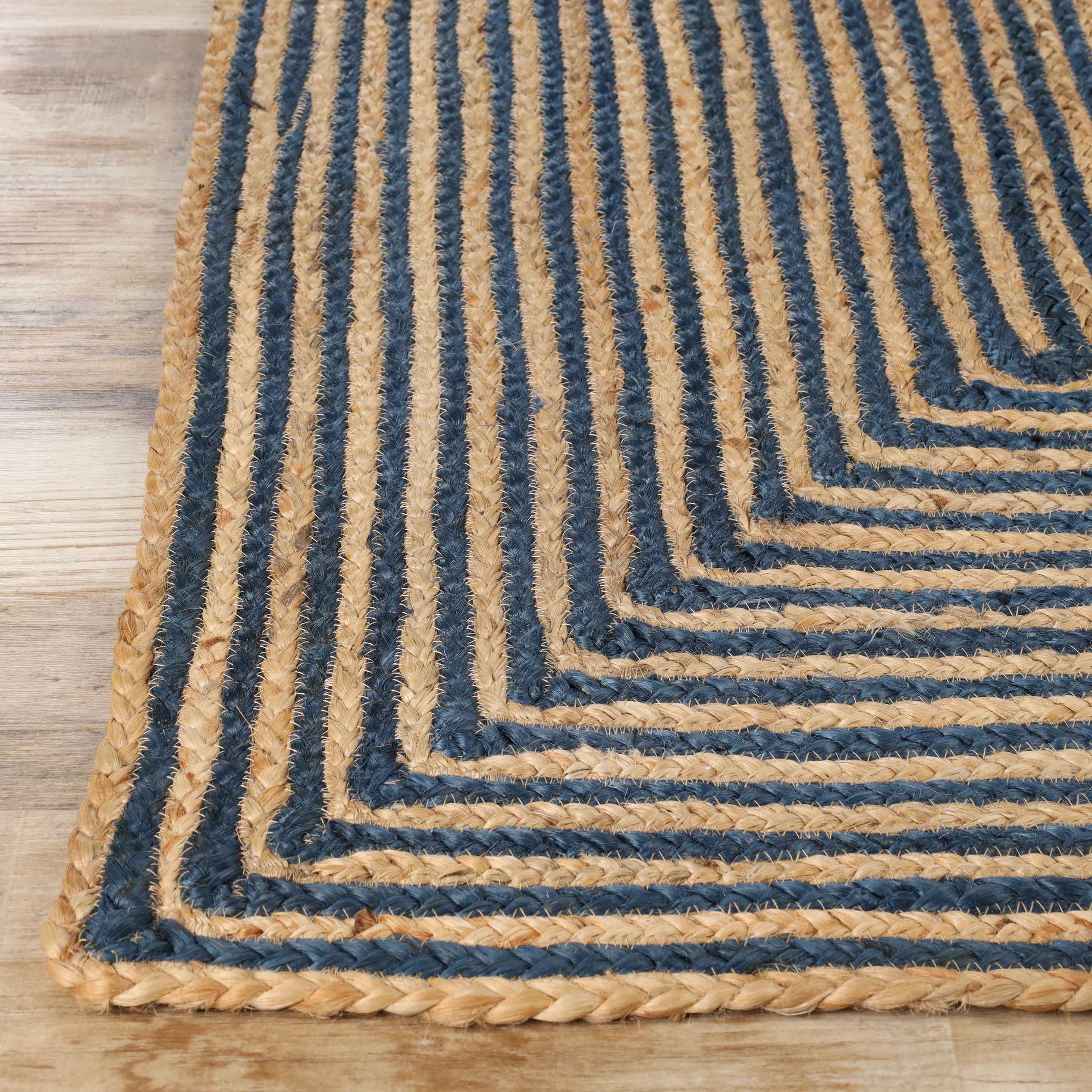 Braided Jute Reversible Handwoven Rug - Natural Fiber Indoor/Outdoor Area Rug for Living Room, Bedroom, Patio & Deck - Eco-Friendly Home Decor
