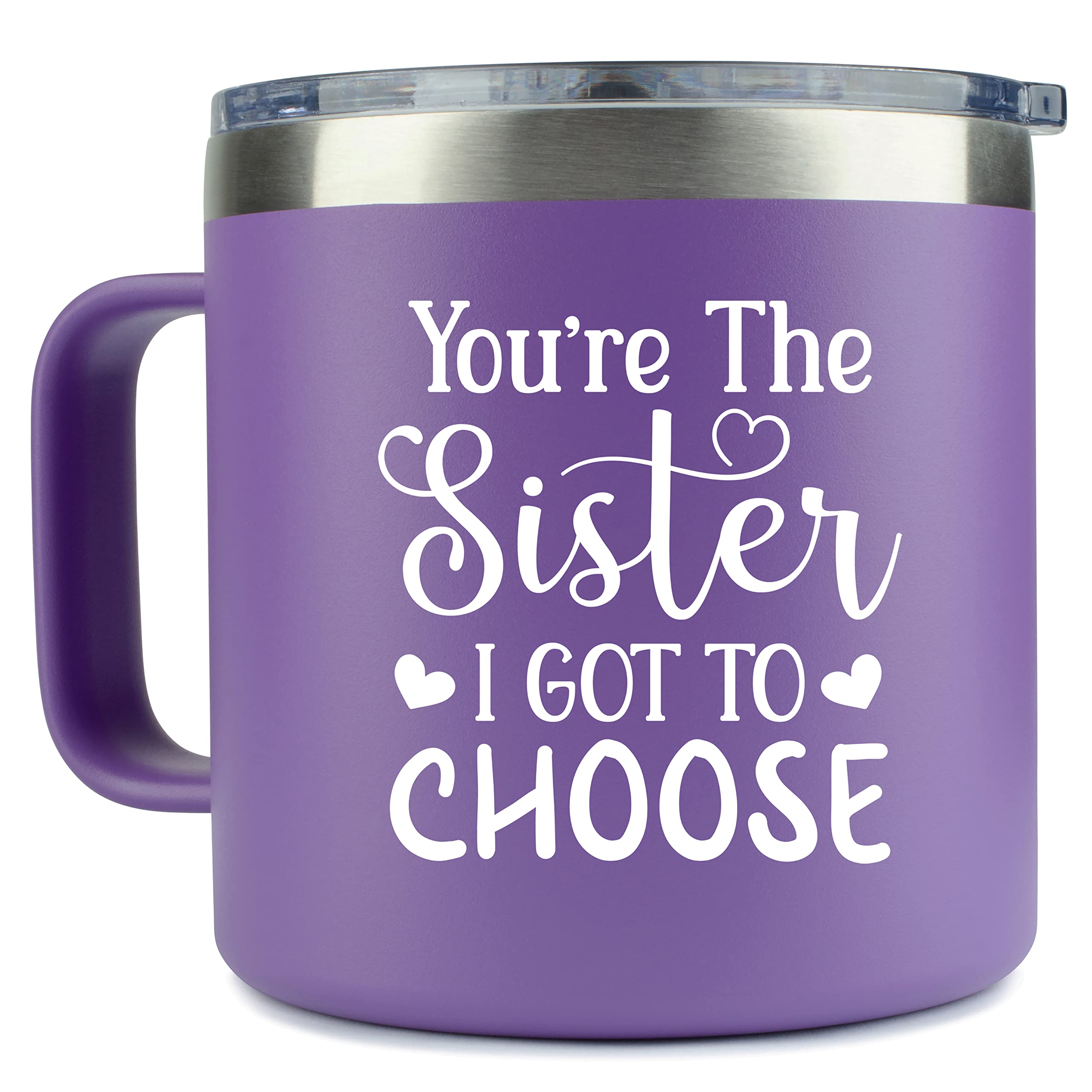 KLUBI Best Friend Gift – You’re the Sister I Got to Choose 14oz Purple Tumbler Mug, Unique Purple Gifts for Women, Sister & Friend Coffee Mug, Perfect for Valentine’s Day, Birthdays, or Everyday Use