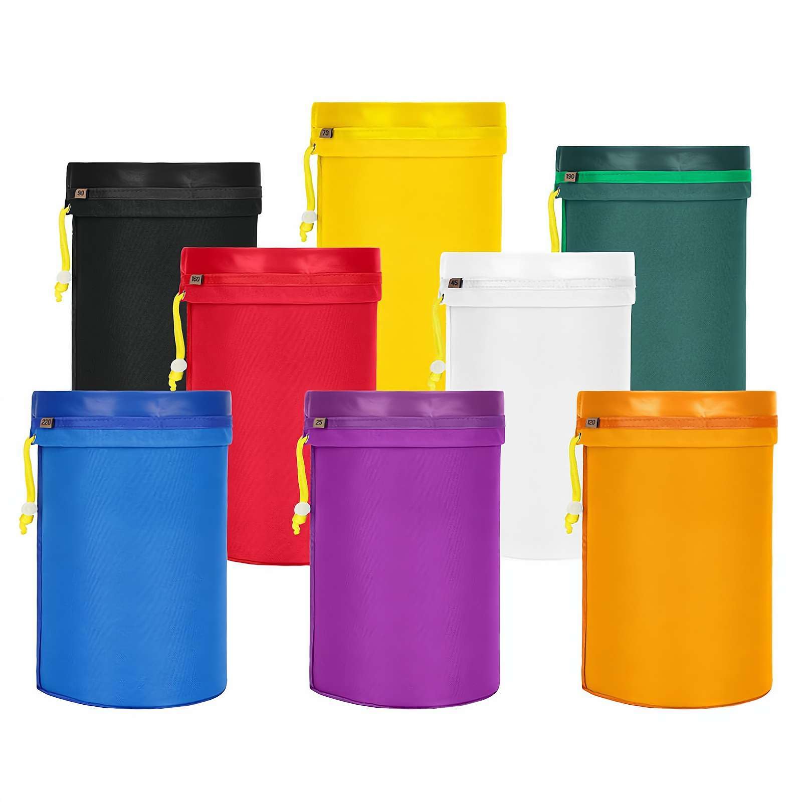 8-Piece 1 Gallon Reusable Mesh Filter Bags for Brewing, Grains & Hop Extraction - Premium Pressing Screen & Storage Pouch Included - 100/200/400 Micron Options - Perfect for Home Brewing, Wine Making & Herbal Tea Preparation