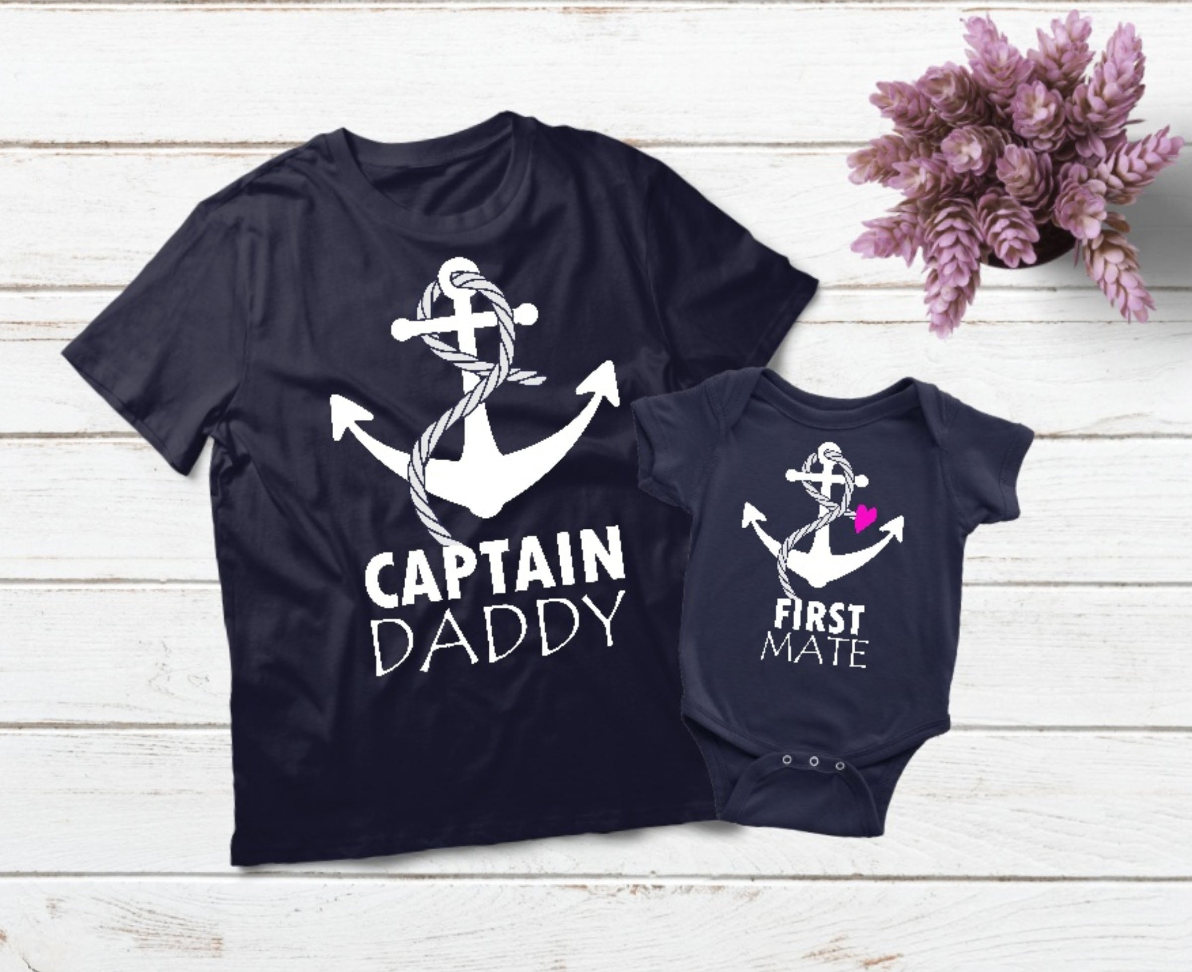 Captain and First Mate Matching Shirts - Father Daughter Cruise Outfits | Perfect for Family Vacations, Disney Cruises & Bonding Moments