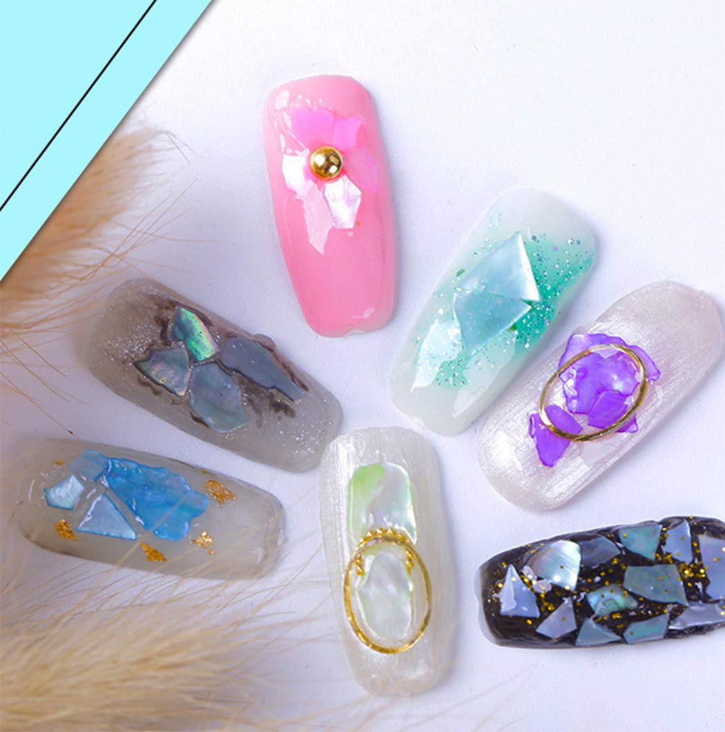 Natural Abalone Shell Nail Jewelry - Decorative Nail Patches & Sequins for DIY Nail Art, Manicures, and Pedicures | Perfect for Bridal, Party, and Special Occasion Nail Designs
