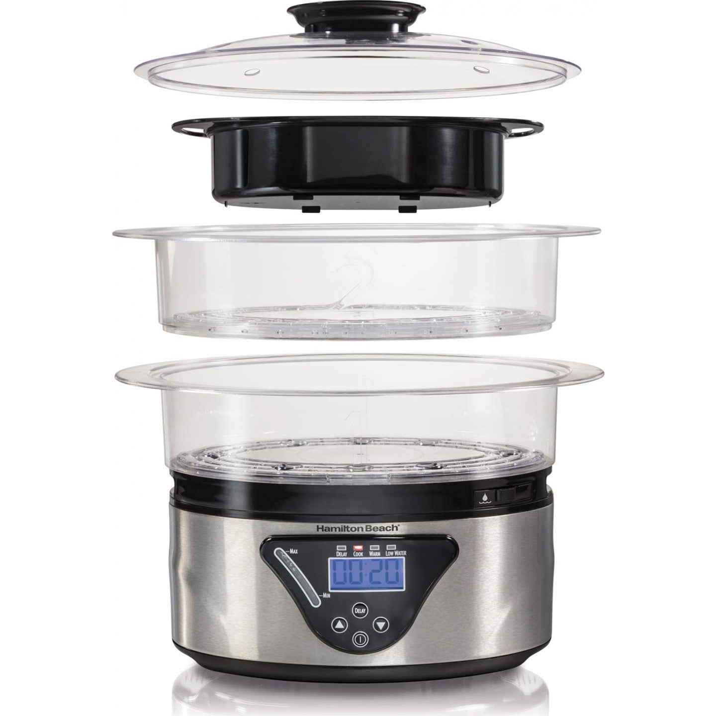 Hamilton Beach 37530C Digital Steamer - 7.5 Quart Capacity for Healthy Cooking | Perfect for Vegetables, Seafood & Meal Prep
