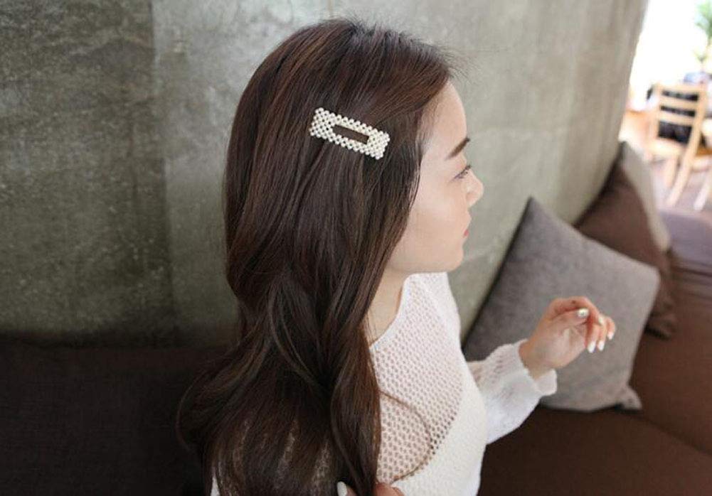 2PCS Elegant Handmade Artificial Pearl Hair Clips for Women - Silver Bridesmaid Hair Accessories | Perfect for Weddings, Parties & Special Occasions