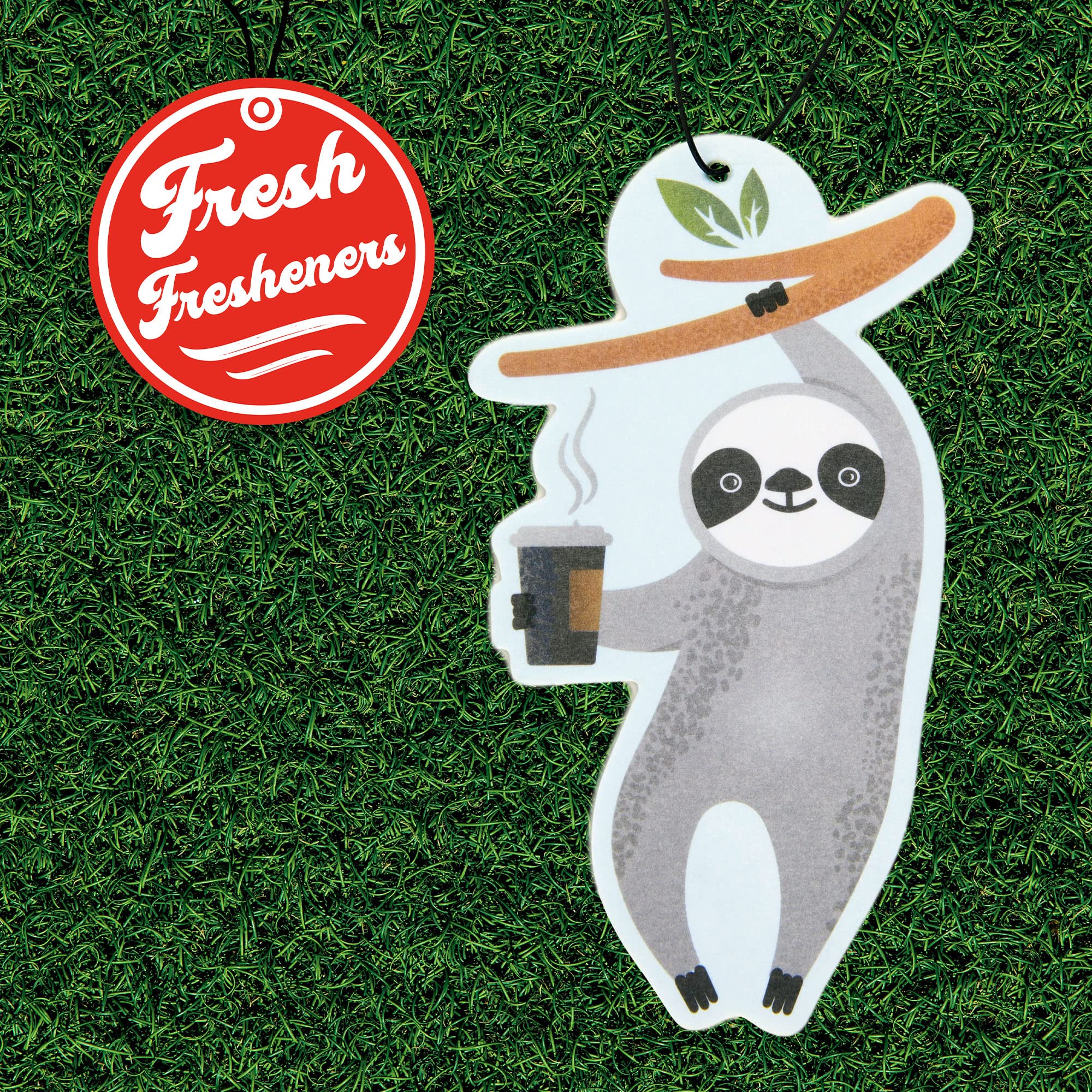 Natural Essential Oil Sloth Car Air Freshener (6 Pack) - Cute & Long-Lasting Aroma for Cars, Offices & Home Decor