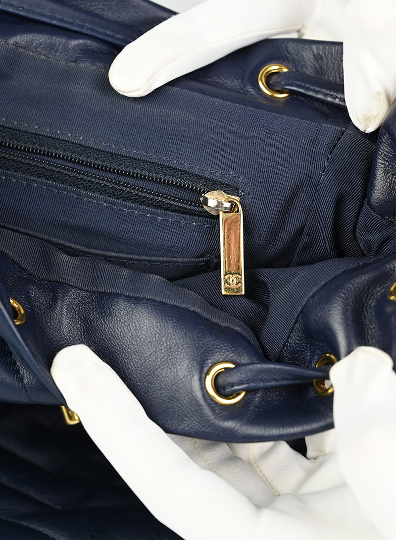 Chanel Blue Leather Backpack for Women - Stylish & Durable Designer Handbag for Work, Travel & Everyday Use