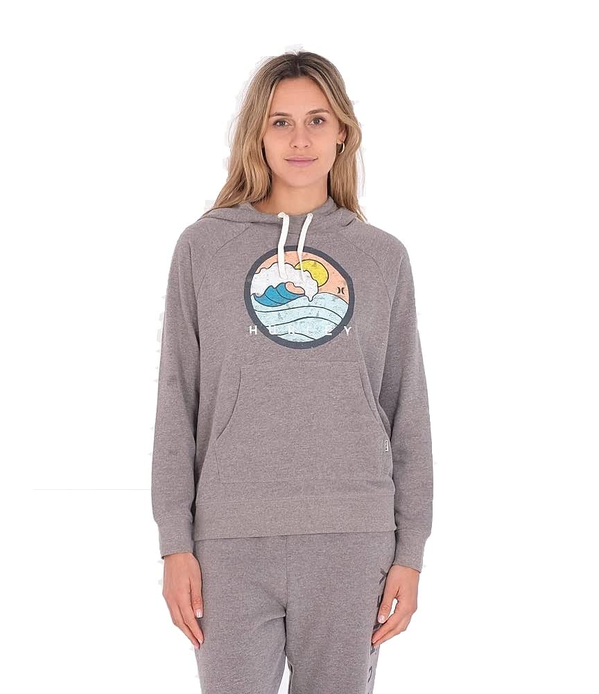 Hurley Women's Classic Fit Hoodies - Soft & Comfortable Pullover Sweatshirt for Casual Wear, Gym, and Outdoor Activities