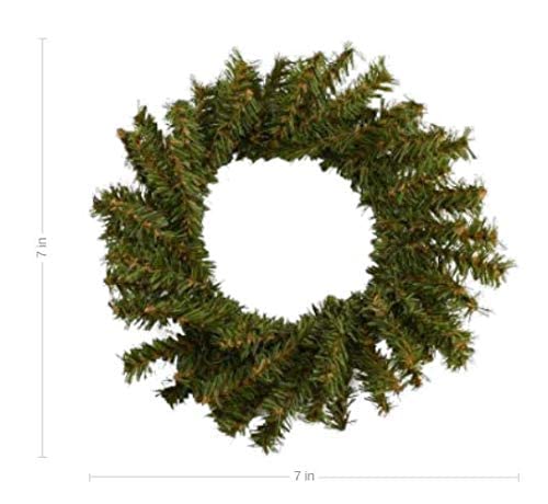 2 Pack 7 Inch Artificial Christmas Pine Wreaths - Holiday Decor for Kitchen Cabinets, Dining Chairs & Tables - Perfect for Festive Home, Office & Party Decorations