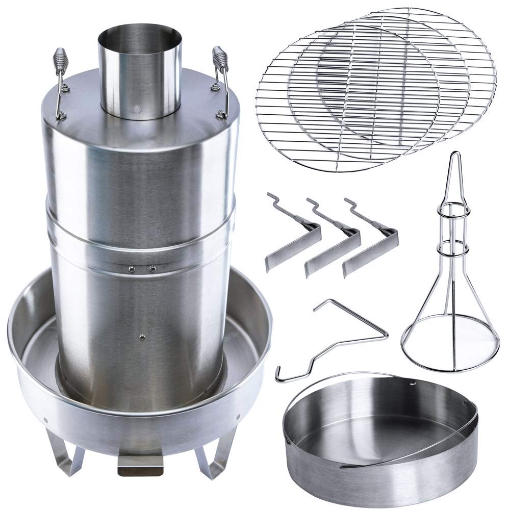 Outdoor Convection Steam Cooker - Stainless Steel BBQ Smoker & Grill for Camping, Backyard Cooking, and Tailgating